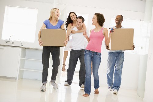 A professional removals team preparing items for a local move in Finsbury Park