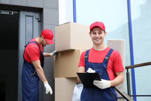Business relocation planning in Finsbury Park with office items and moving equipment