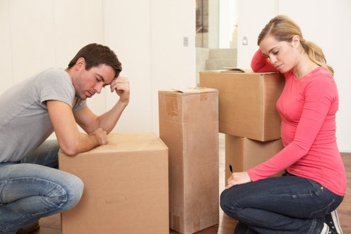 Checklist and packing materials prepared for a Finsbury Park move
