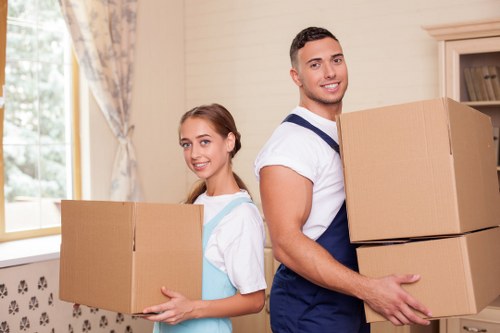 Prepared boxes and furniture for a smooth moving van collection