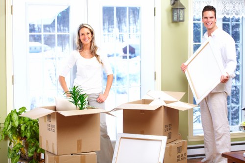 Removal team loading boxes for a Finsbury Park house relocation