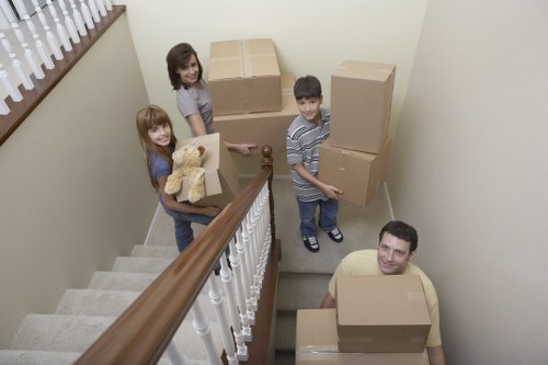 Packing and loading household items for a move in North London